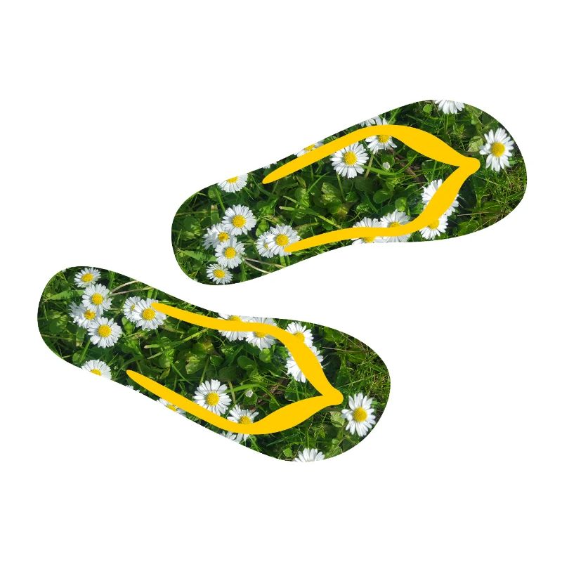 Latschen Gänseblümchen Flip Flops Camping Rasen