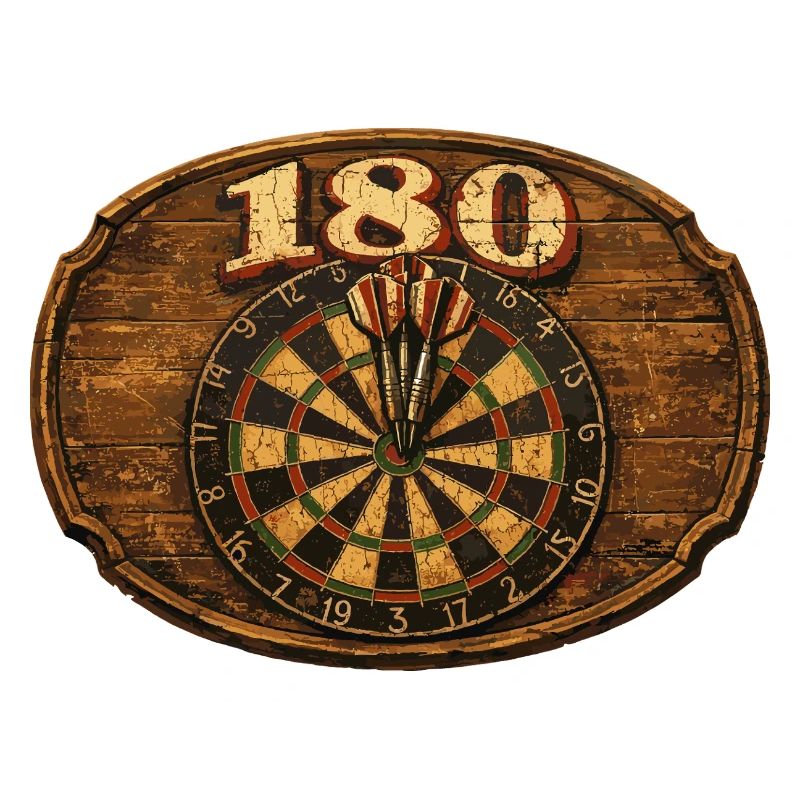 Cible de fléchettes rétro 180 pour joueurs de fléchettes - cadeau
