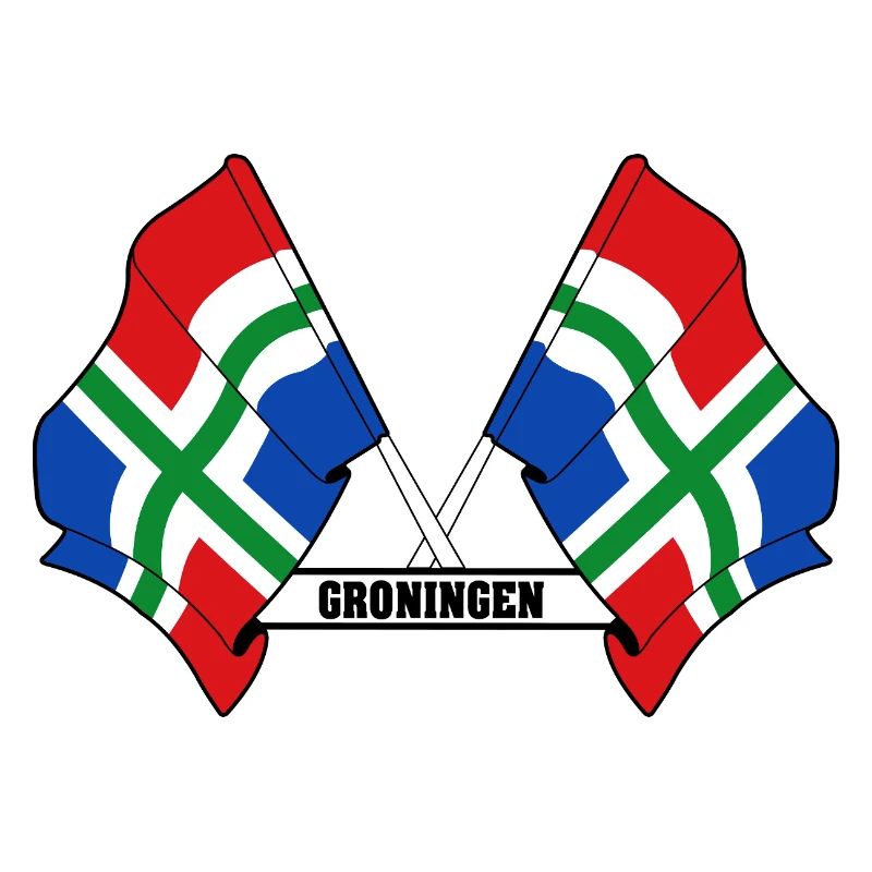 Deux drapeaux texte GRONINGEN