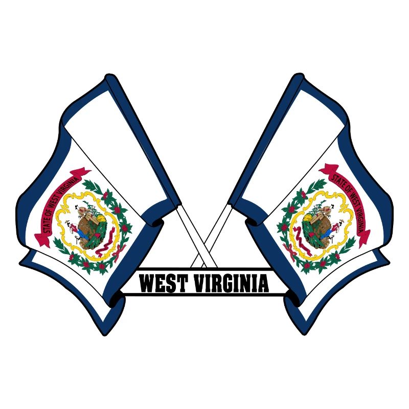 Two flags text WEST VIRGINIA