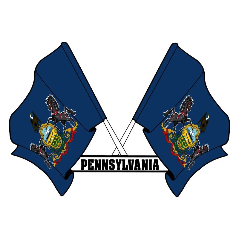 Deux drapeaux texte PENNSYLVANIE