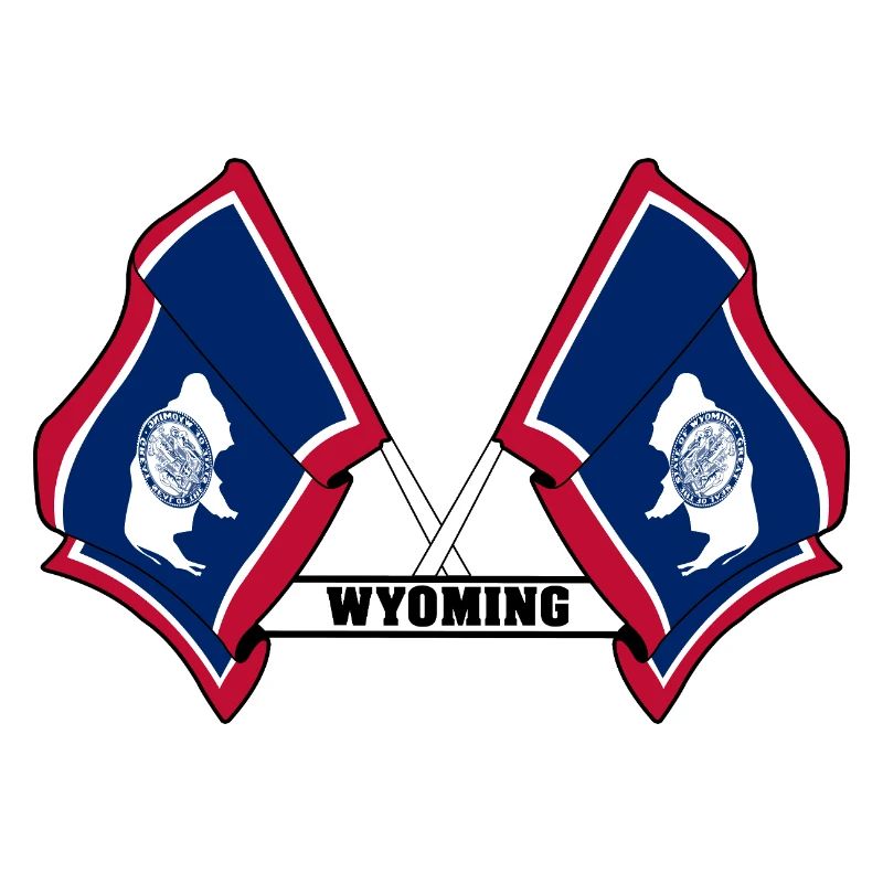 Texte à deux drapeaux WYOMING