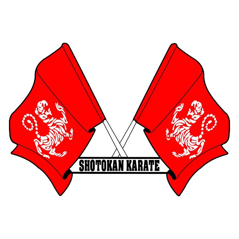 Zwei Tigerflaggen gekreuzt mit dem Text SHOT