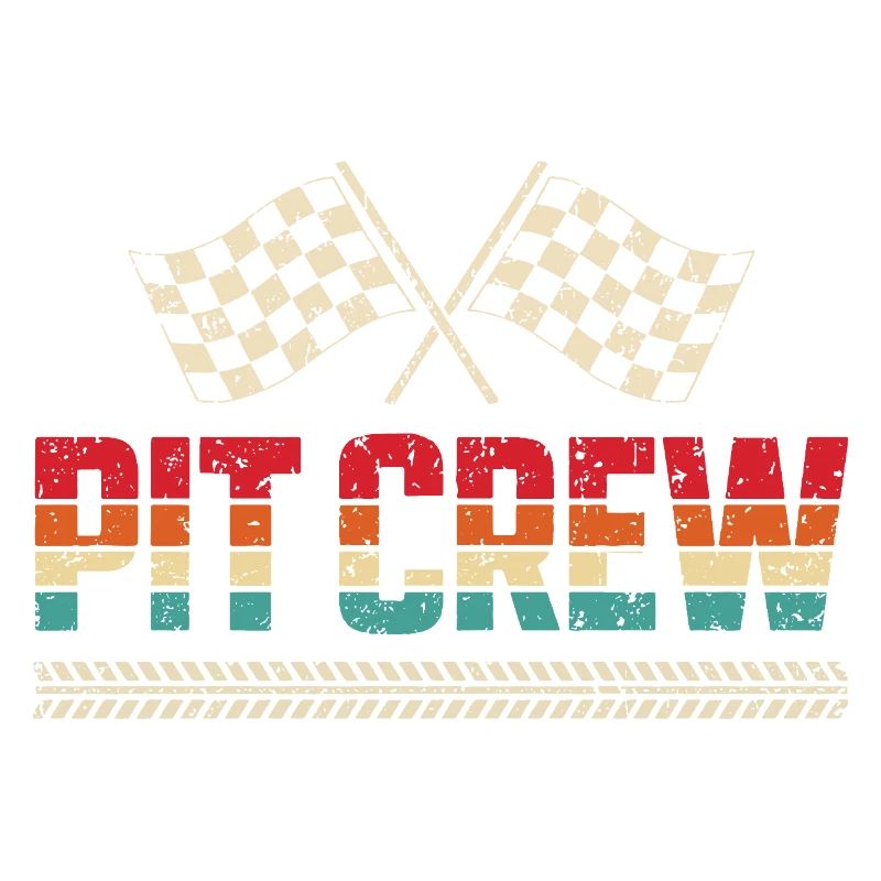 Pit Crew Équipe de Course Automobile Vintage