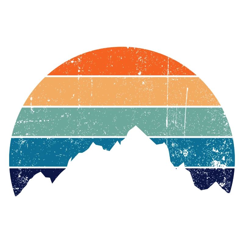 Retro Mountain Sunset Gradient