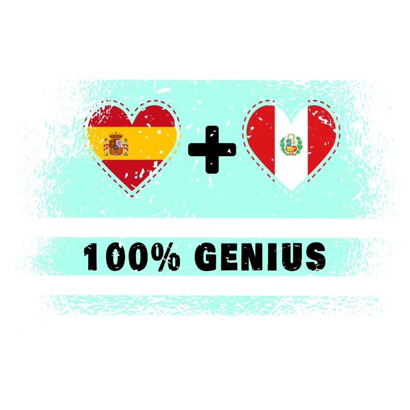 Spain and Peru flag 100% genius