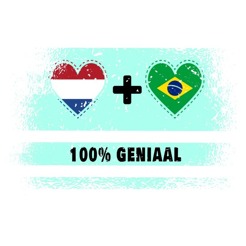Brésil et Pays-Bas Drapeau 100% Genius