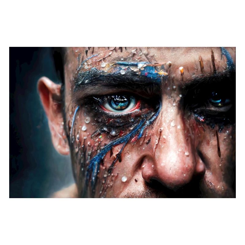 Disturbing man's face