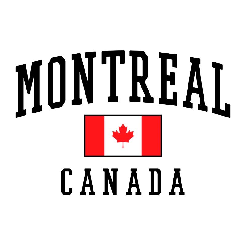 Montreal Canada Design with Maple Leaf Motif