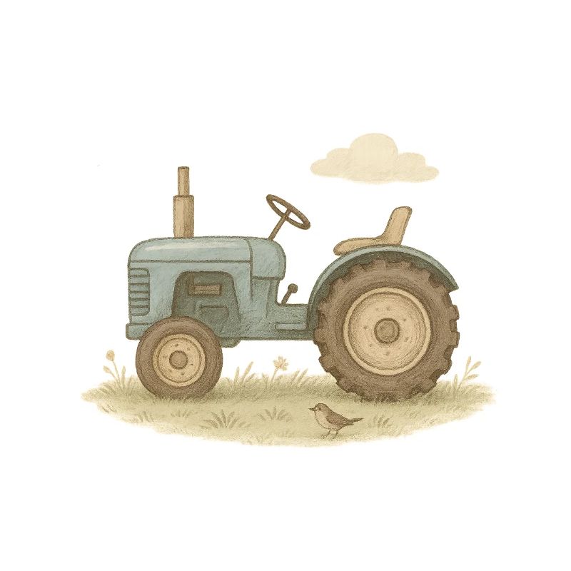 Blauer Oldtimer-Traktor