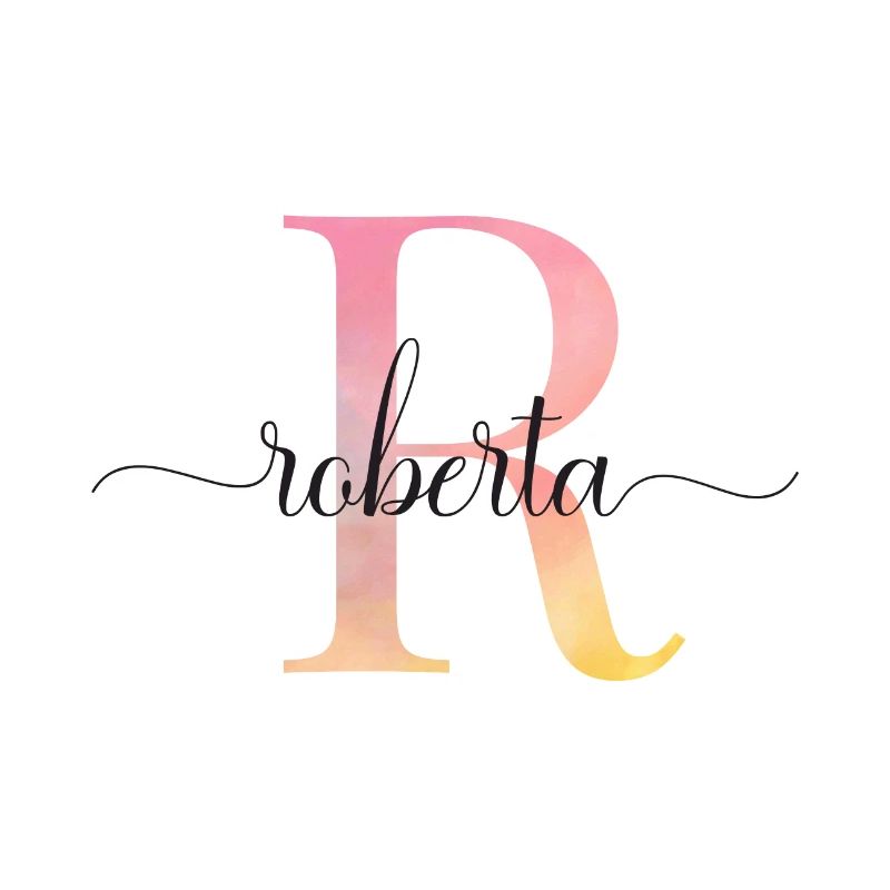 L | Monogramme | Nom | Roberta |Aquarelle