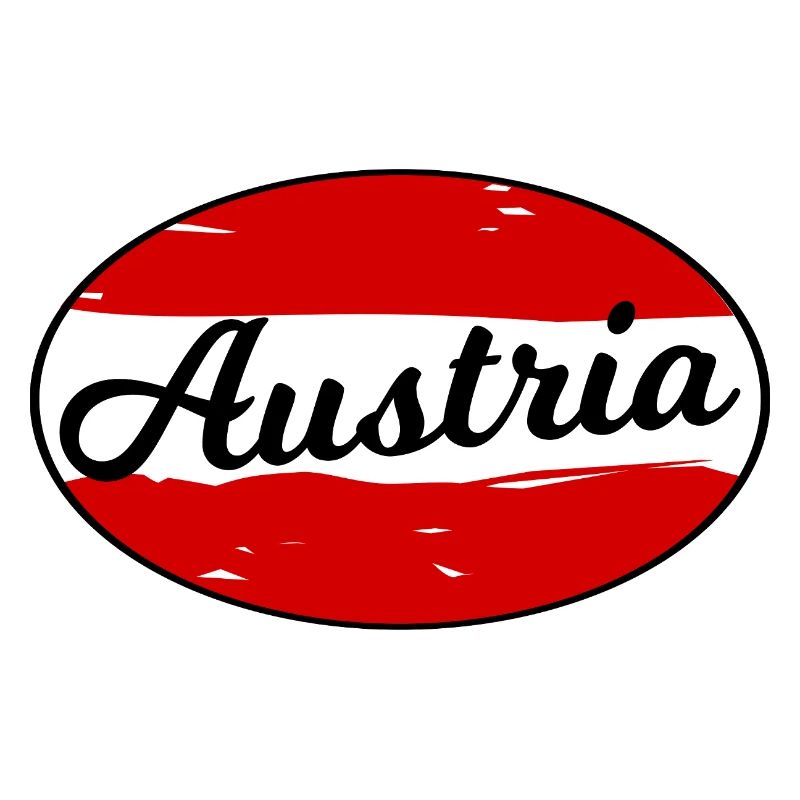 Austria Script Logo auf Rot