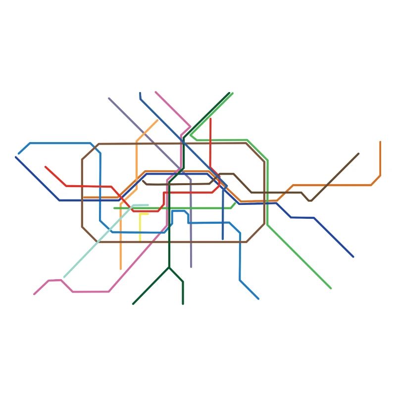 Abstract Minutine Section Line Art