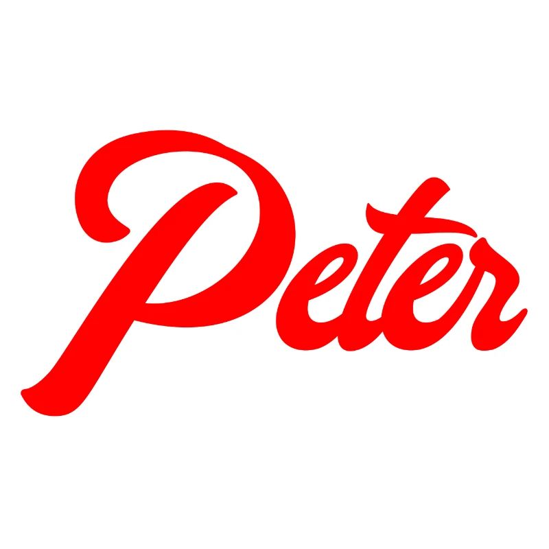 Vintage Red Script Name Peter Design