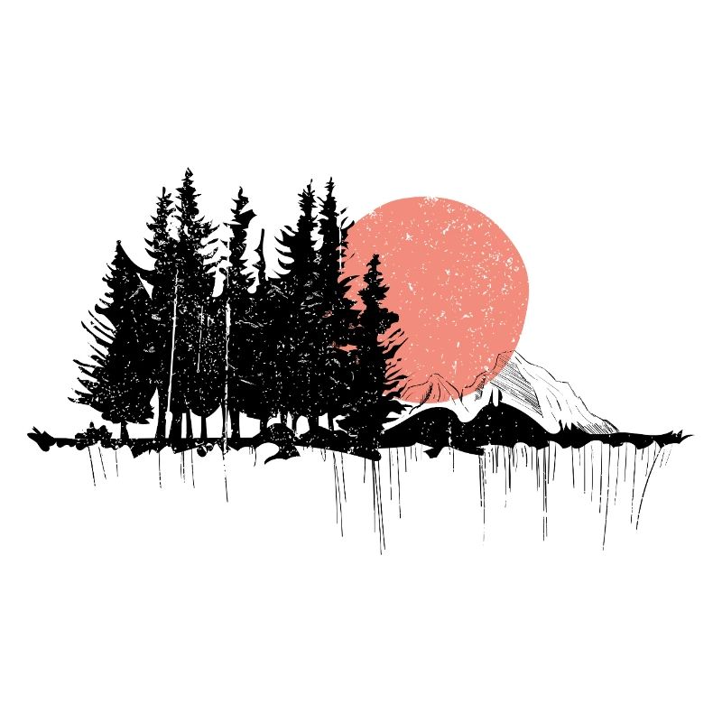 Night Forest Silhouette Design
