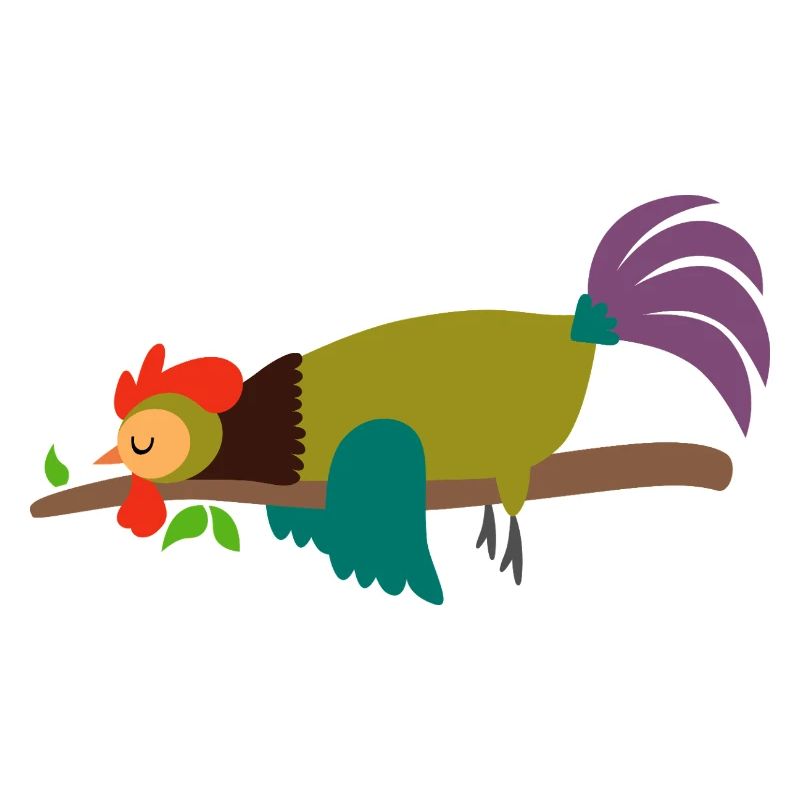 Sleeping Rooster Cockerel Chicken Design Gift
