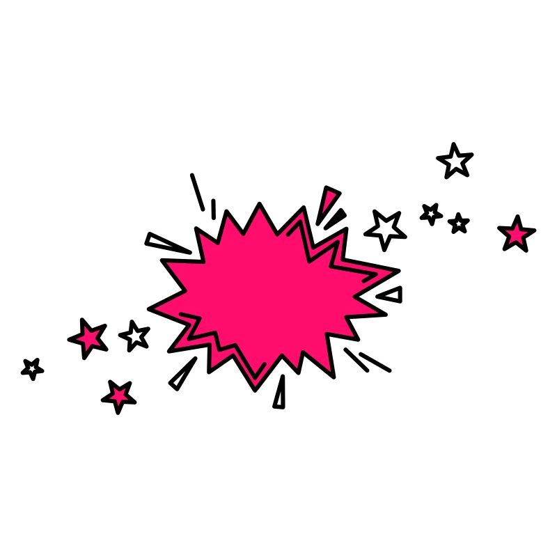 Comic Element in schwarz und pink