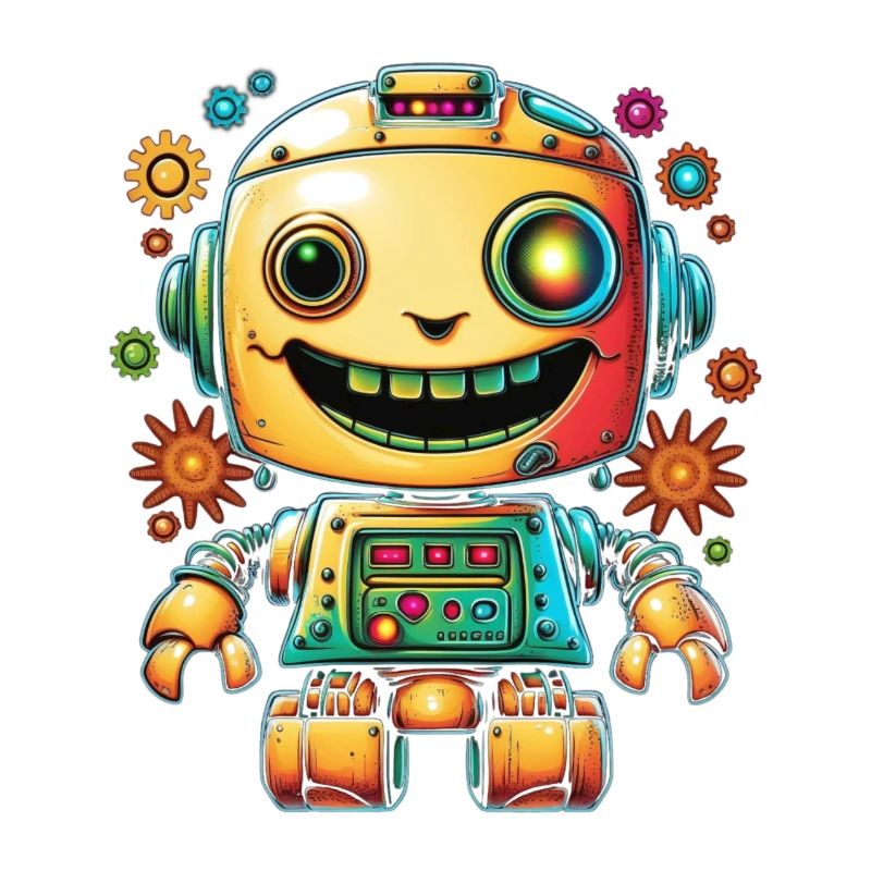Neon Roboter Pop Getriebe