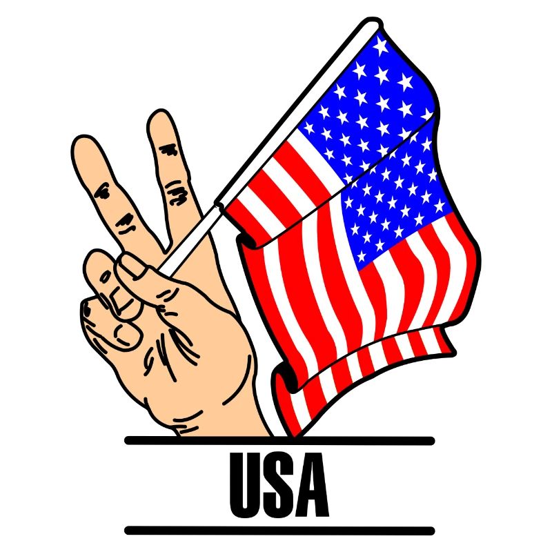 Flagge USA Peacesign Text USA