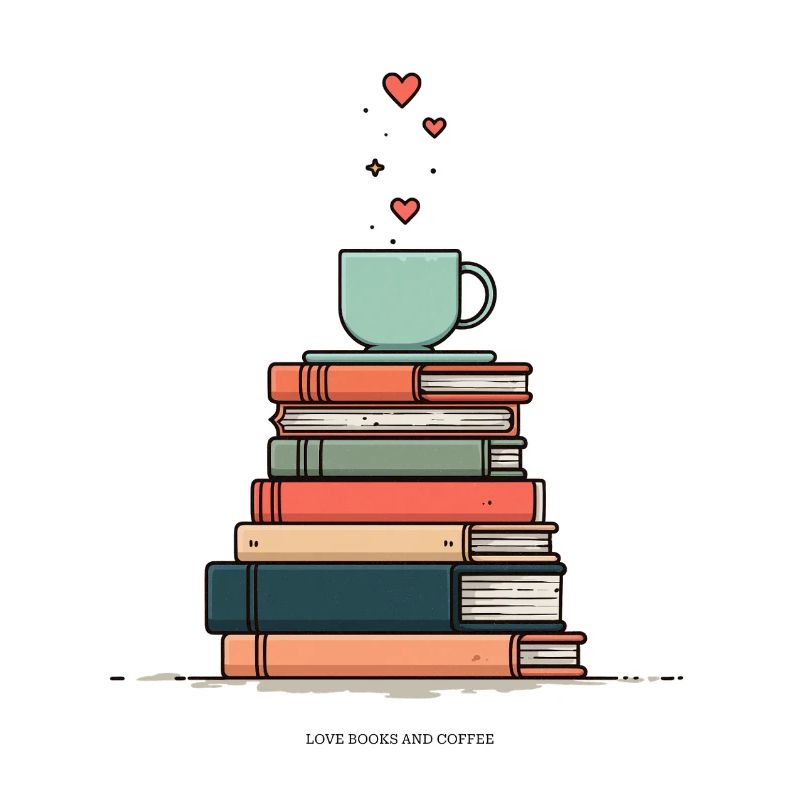 Stack of books & coffee cup