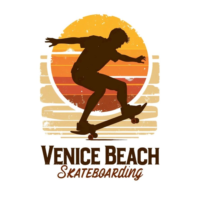 Venice Beach Skateboard Sunset