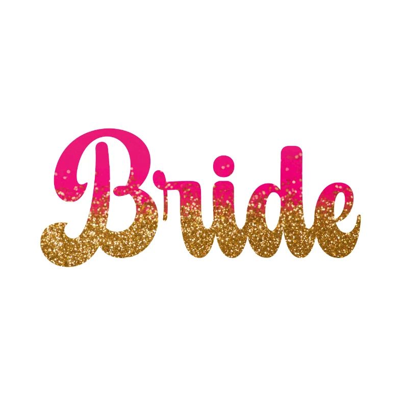 Team Bride! Pink, Gold Glitzer