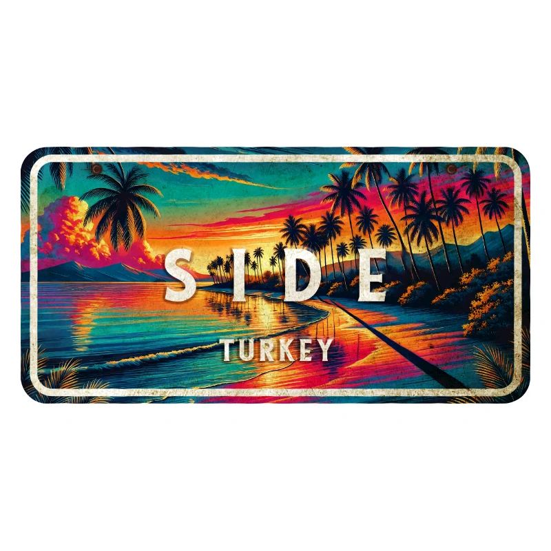 Panneau de coucher de soleil vintage Side Turkey