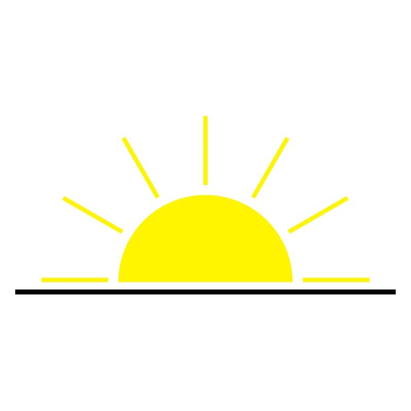 Soleil levant ou couchant jaune