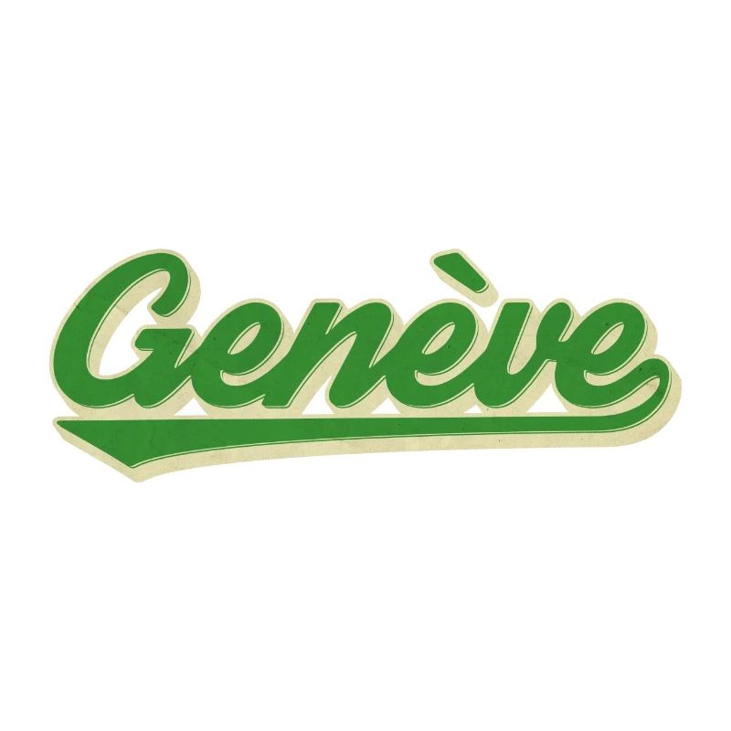 Genève Grün Retro Script
