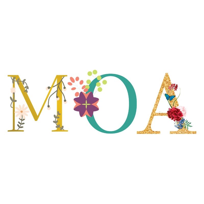 Nom du MOA décoré de fleurs