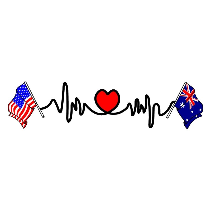 Drapeau des États-Unis et drapeau de l’Australie