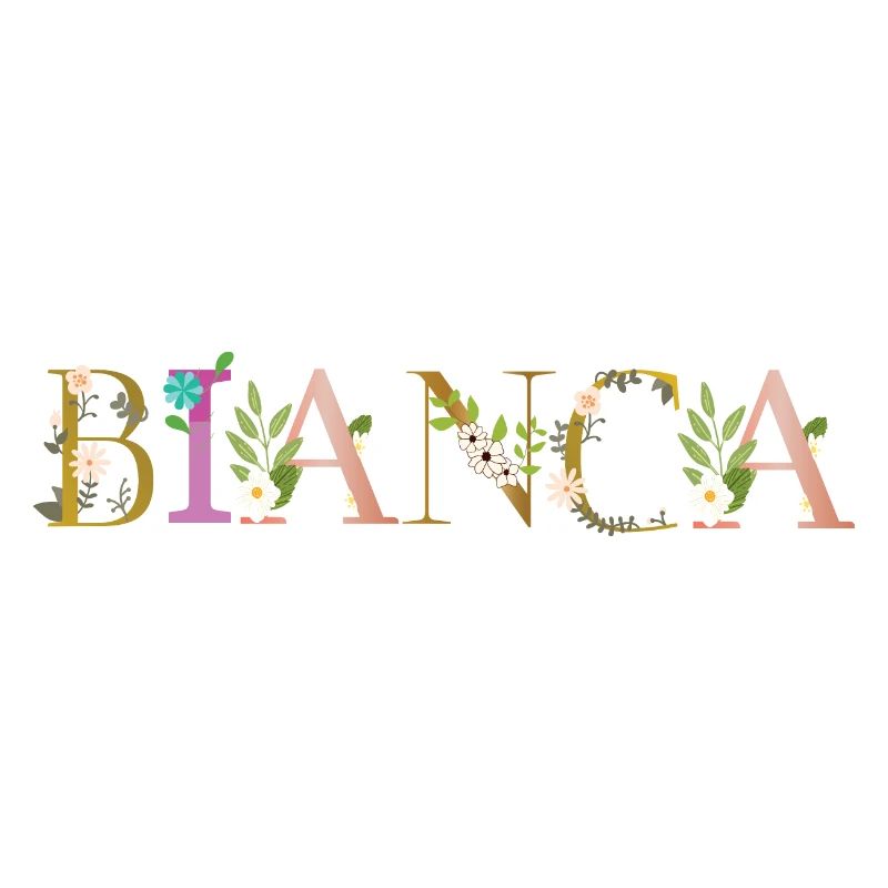 BIANCA Nom décoré de fleurs