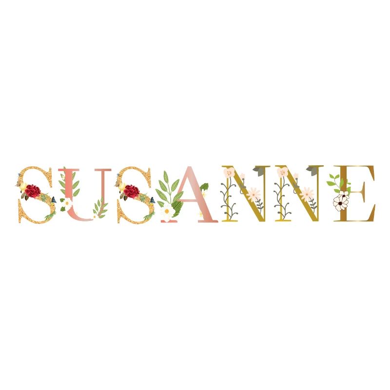 Le nom de SUSANNE est décoré de fleurs