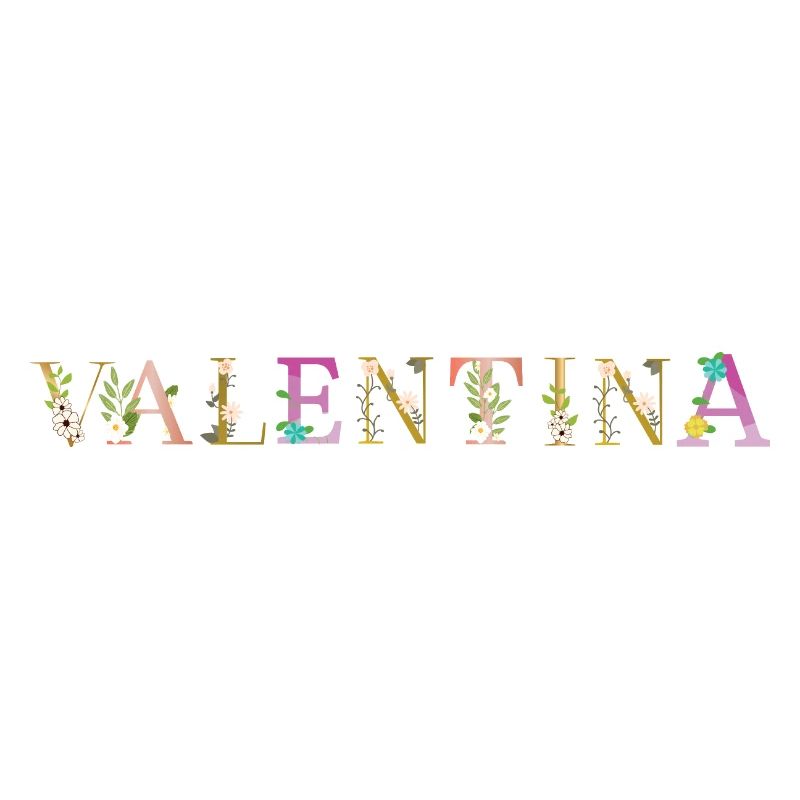 Le nom de VALENTINA orné de fleurs