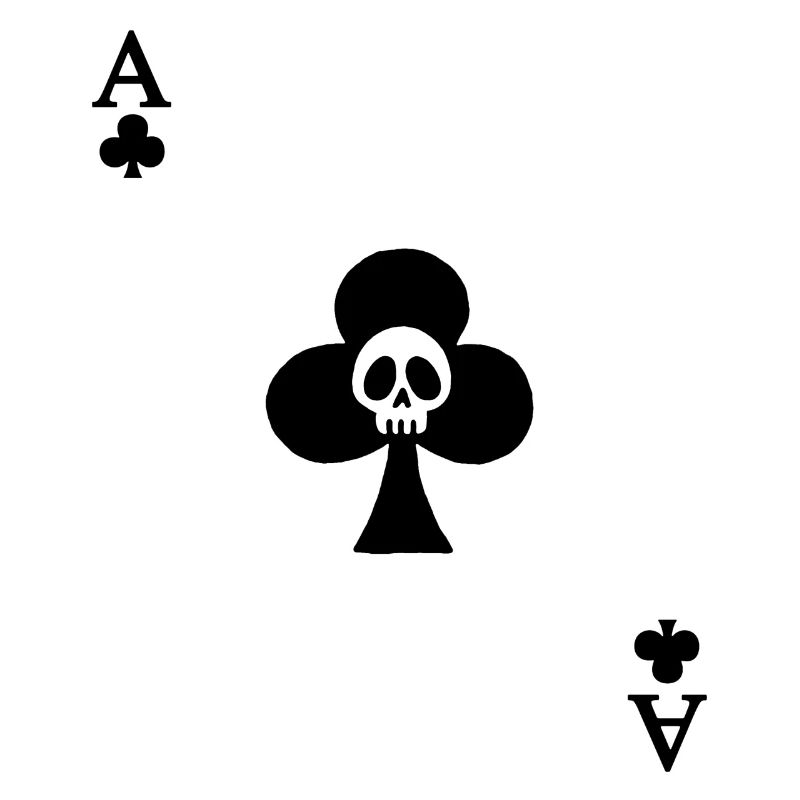 Crâne et as de trèfle