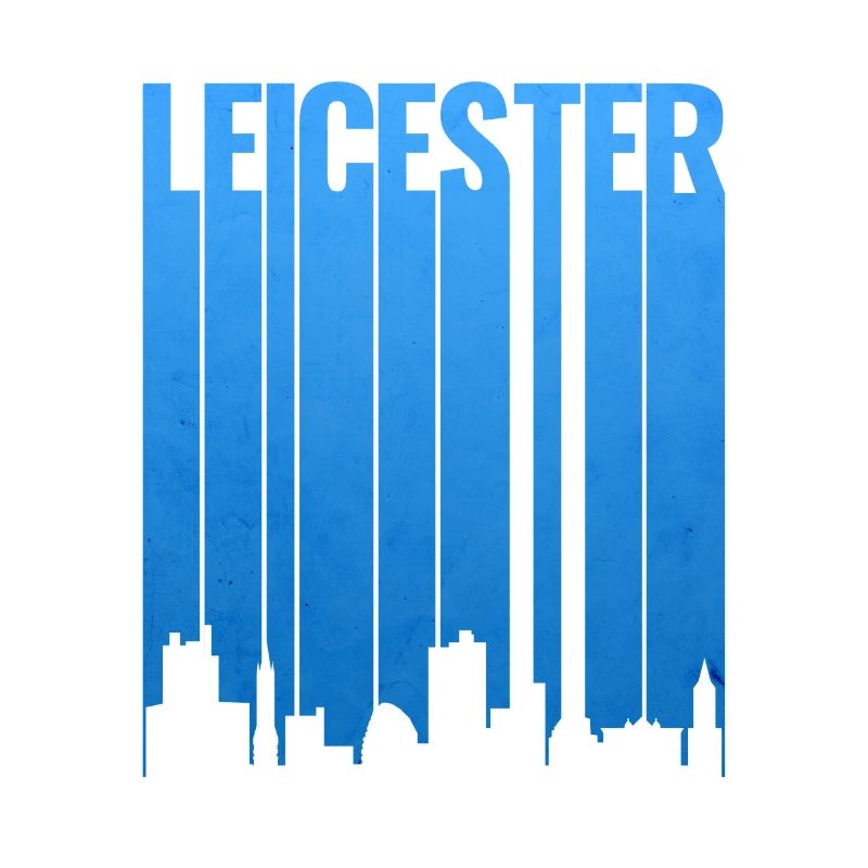 Leicester Skyline Blue Gradient