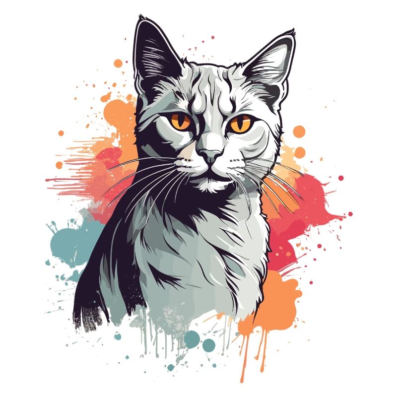 Chat gris mignon