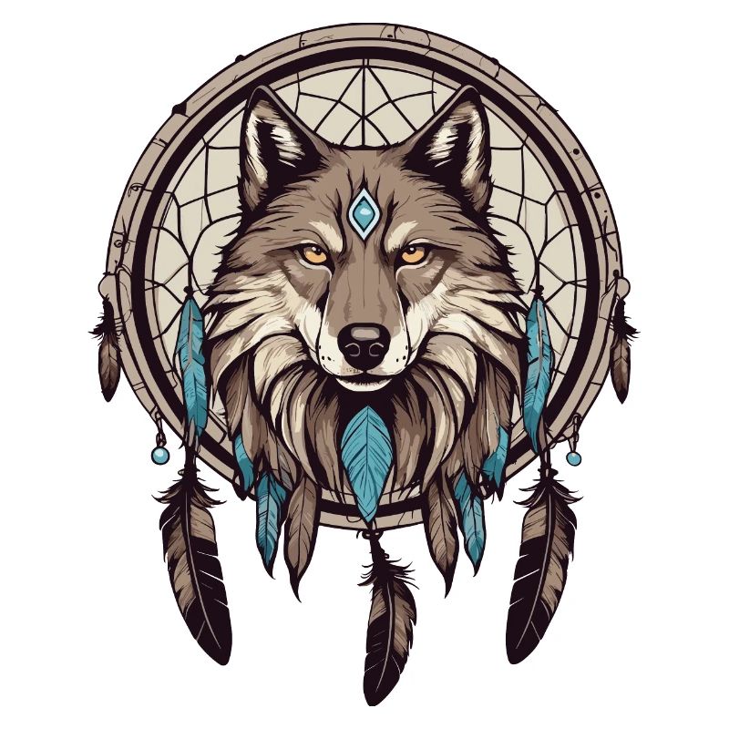 Traumfänger mit Wolf