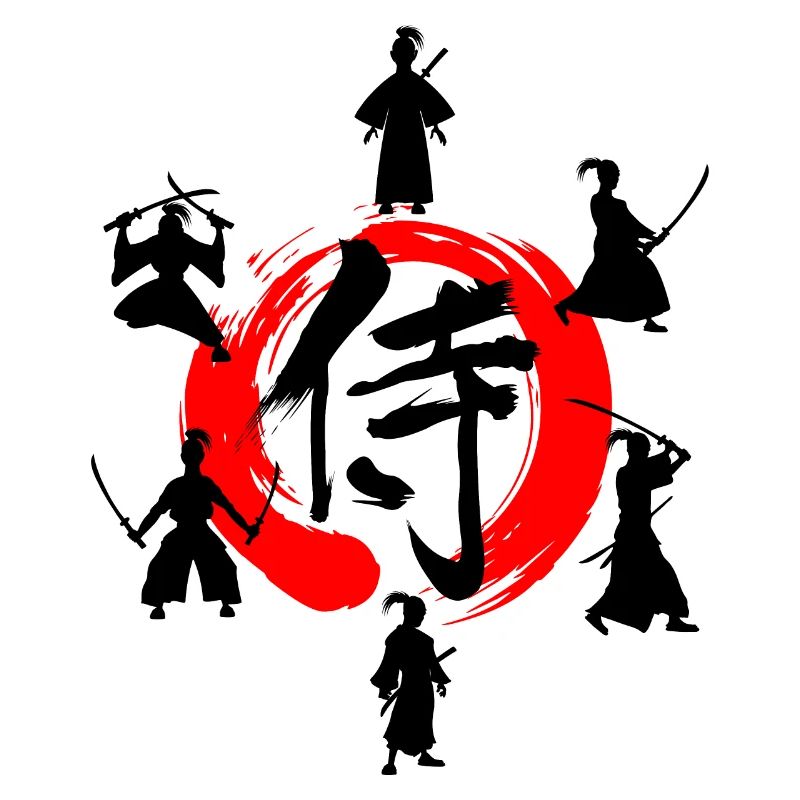 Enso zen circle with Samurai