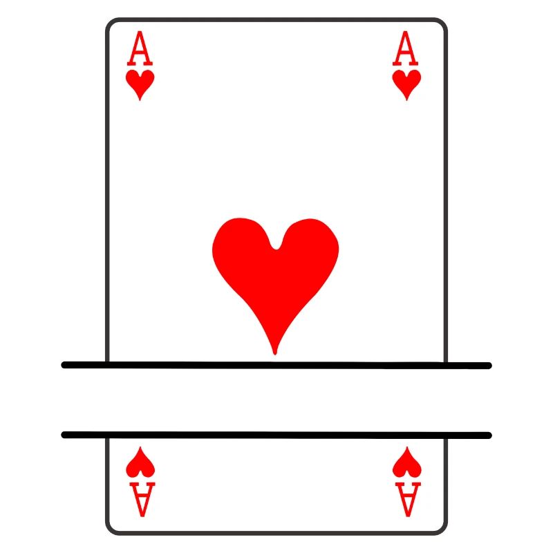 Playing card hearts ace with banner space
