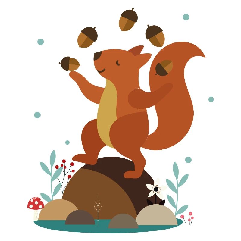 Juggling Squirrel – Funny Forest Scene