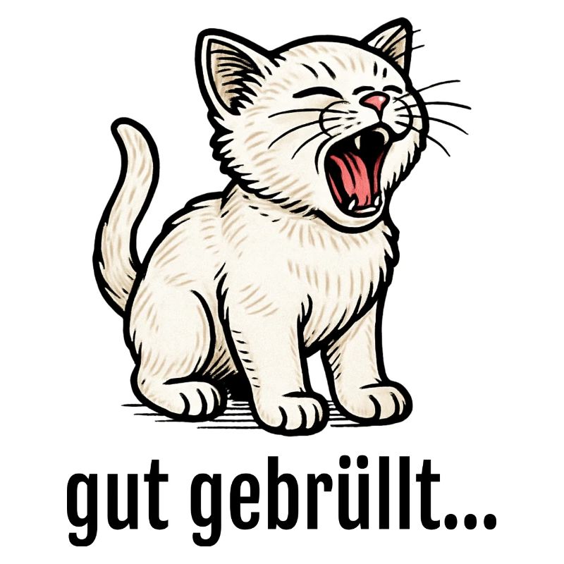 Cute kitten roars lion saying