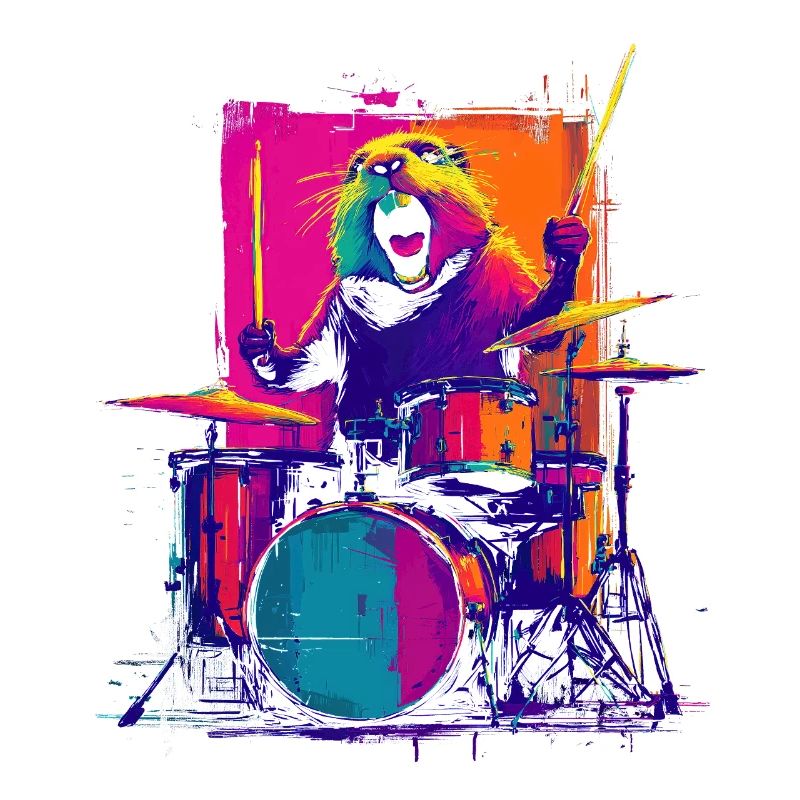 Murmeltier am Schlagzeug - Rock Drummer Geschenk