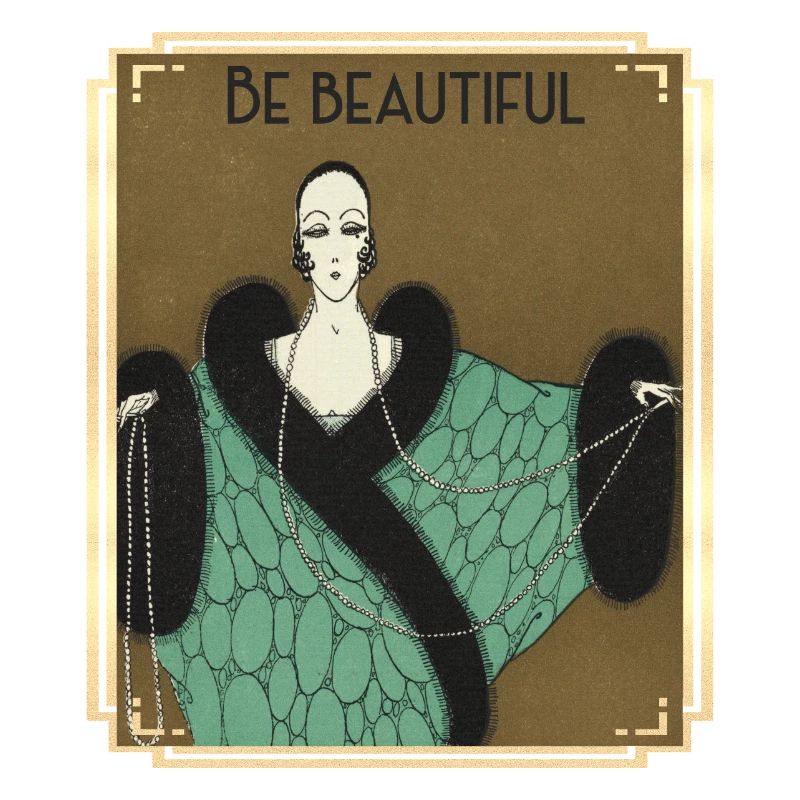 Be Buautiful, Art-deco Mode mit Perlenkette