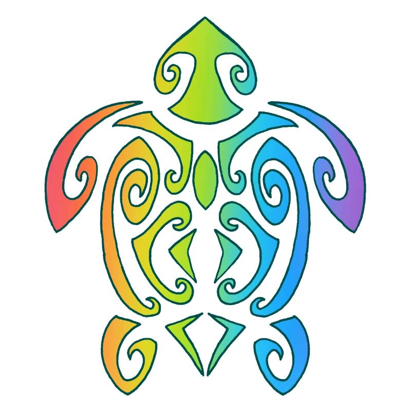 Tortue polynésienne arc-en-ciel