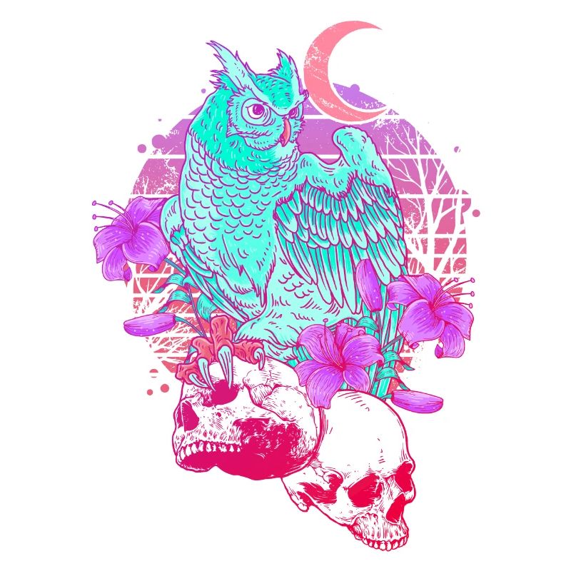 Pastel Goth Skull Owl Aesthetic Clothes Moon
