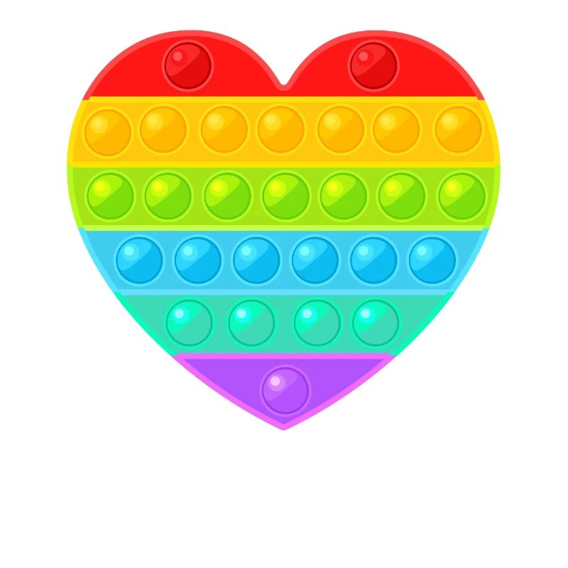 Pop It Popit Herz Bunt Regenbogen