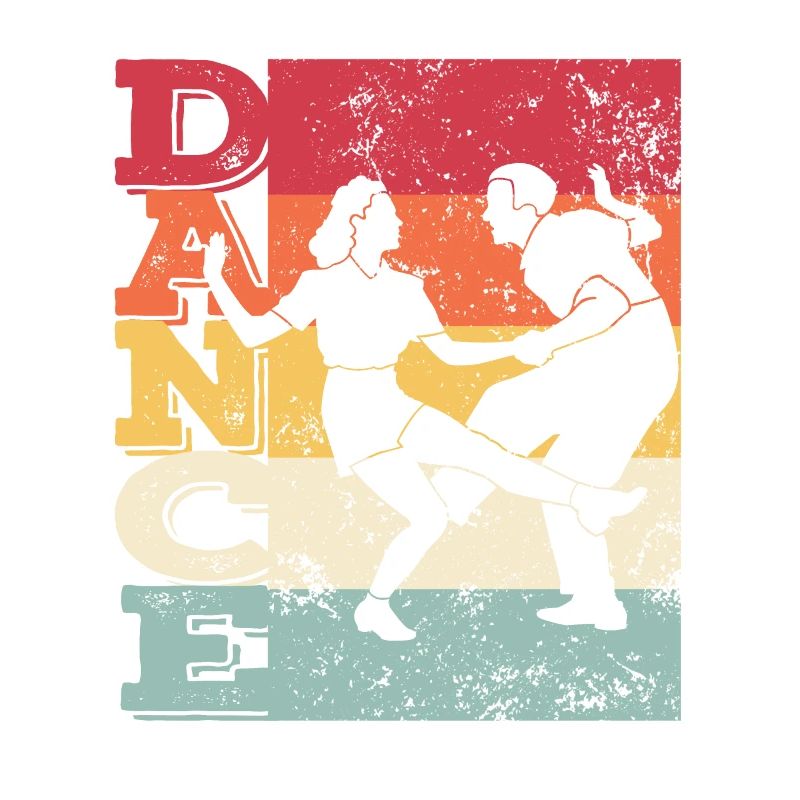 Boogie Woogie Swing Dancing Retro Colors Vintage