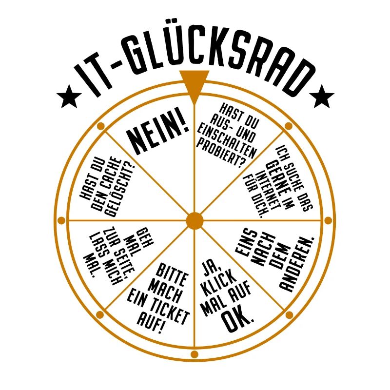 IT Support Glücksrad Service Desk IT Helpdesk Nerd