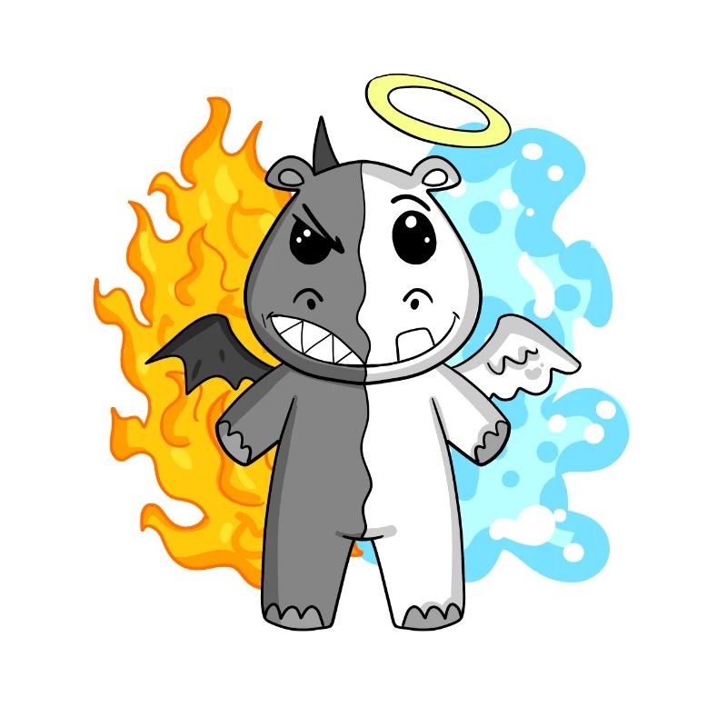 Hippopotamus - Angel and Devil